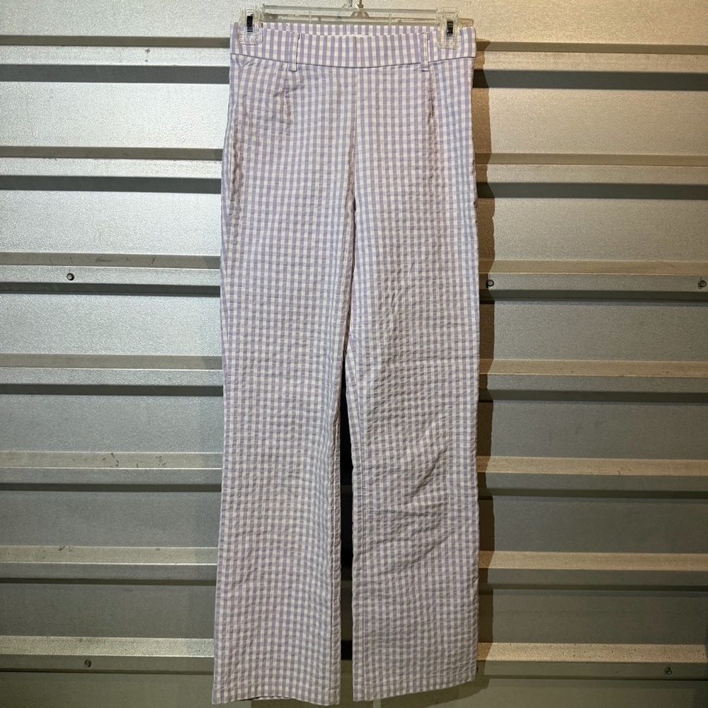 Zara Purple Checkered Pants Sz Extra Small XS